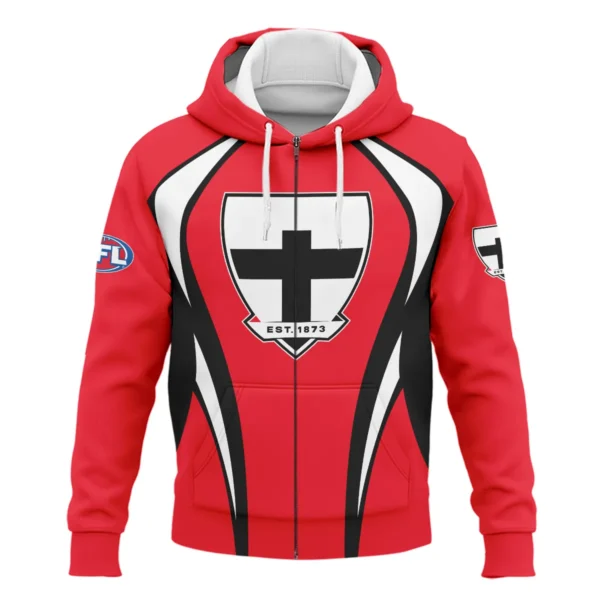 St Kilda Saints AFL Exclusive Logo Zipper Hoodie QTVA250625AFL03STK-ZHD - Image 2