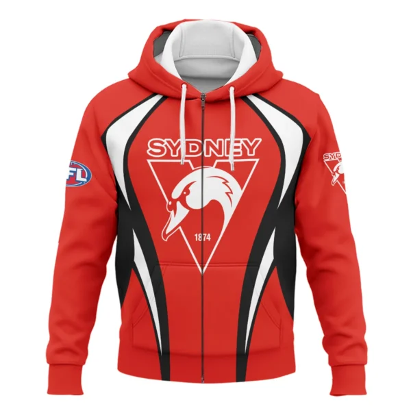 Sydney Swans AFL Exclusive Logo Zipper Hoodie QTVA250625AFL03SYD-ZHD - Image 2