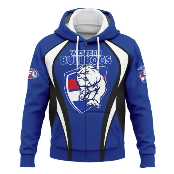 Western Bulldogs AFL Exclusive Logo Zipper Hoodie QTVA250625AFL03WB-ZHD - Image 2
