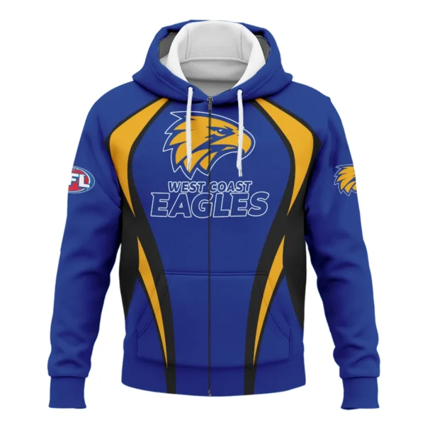 West Coast Eagles AFL Exclusive Logo Zipper Hoodie QTVA250625AFL03WCE-ZHD - Image 2
