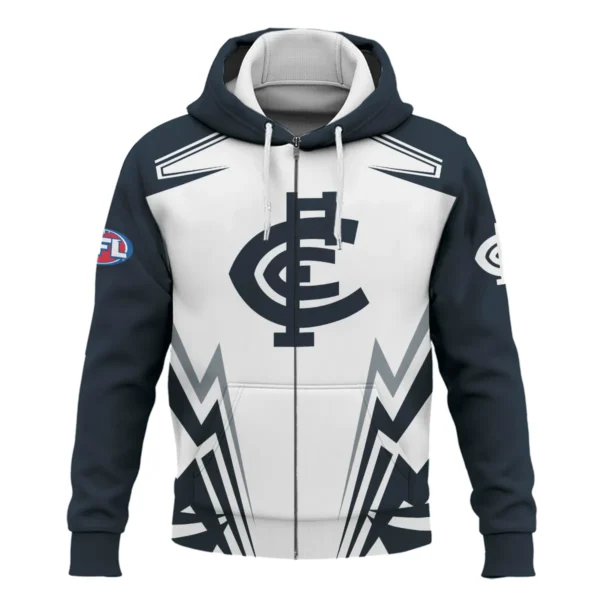 Carlton Blues AFL Exclusive Logo Zipper Hoodie QTVA270625AFL04CARL-ZHD - Image 2