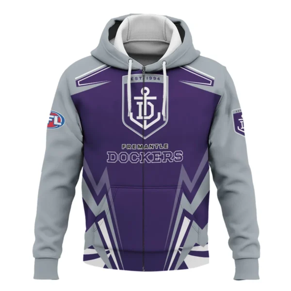 Fremantle Dockers AFL Exclusive Logo Zipper Hoodie QTVA270625AFL04FRE-ZHD - Image 2
