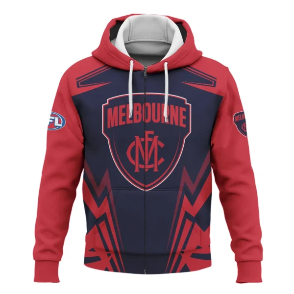 Melbourne Demons AFL Exclusive Logo Zipper Hoodie QTVA270625AFL04MELB-ZHD - Image 2
