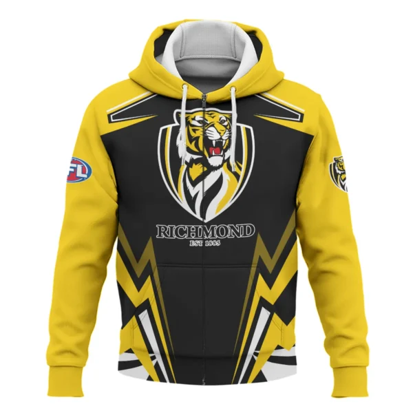Richmond Tigers AFL Exclusive Logo Zipper Hoodie QTVA270625AFL04RICH-ZHD - Image 2