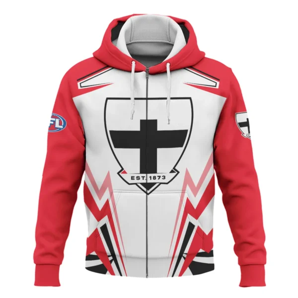 St Kilda Saints AFL Exclusive Logo Zipper Hoodie QTVA270625AFL04STK-ZHD - Image 2