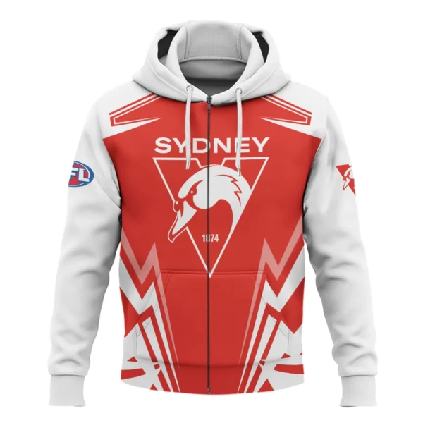 Sydney Swans AFL Exclusive Logo Zipper Hoodie QTVA270625AFL04SYD-ZHD - Image 2