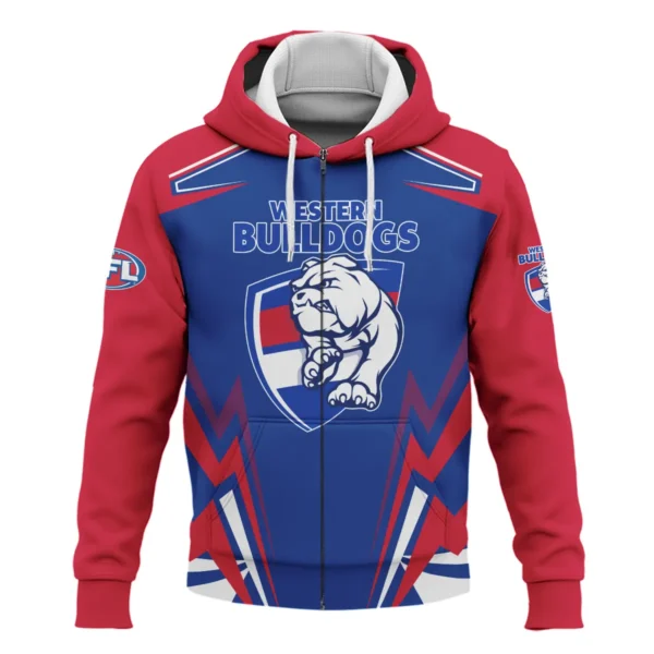 Western Bulldogs AFL Exclusive Logo Zipper Hoodie QTVA270625AFL04WB-ZHD - Image 2