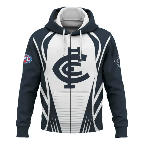 Carlton Blues AFL Exclusive Logo Zipper Hoodie QTVA280625AFL05CARL-ZHD - Image 2