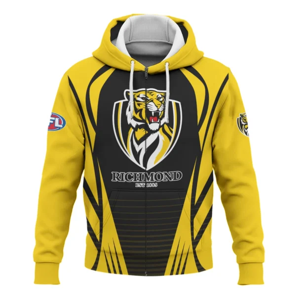 Richmond Tigers AFL Exclusive Logo Zipper Hoodie QTVA280625AFL05RICH-ZHD - Image 2