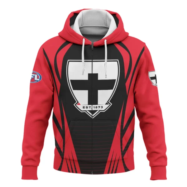 St Kilda Saints AFL Exclusive Logo Zipper Hoodie QTVA280625AFL05STK-ZHD - Image 2