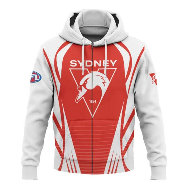 Sydney Swans AFL Exclusive Logo Zipper Hoodie QTVA280625AFL05SYD-ZHD - Image 2
