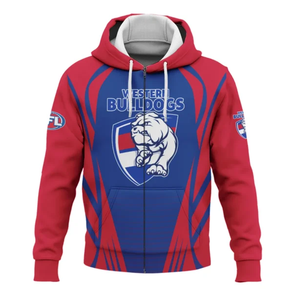 Western Bulldogs AFL Exclusive Logo Zipper Hoodie QTVA280625AFL05WB-ZHD - Image 2