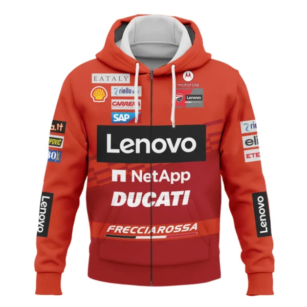 Ducati Lenovo Team Exclusive Logo Zipper Hoodie QTVAGP060625A2DUC-ZHD - Image 2