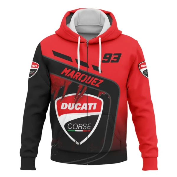 Marc Márquez Ducati Lenovo Team  Exclusive Logo Zipper Hoodie QTVAGP060625A6DUC-ZHD - Image 2