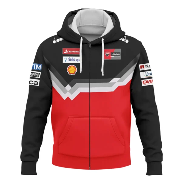 Marc Márquez Ducati Lenovo Team  Exclusive Logo Zipper Hoodie QTVAGP110625A14DUC-ZHD - Image 2