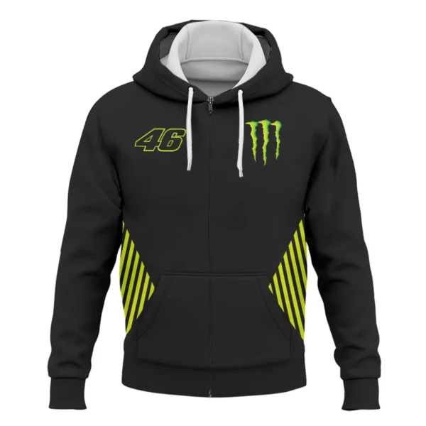 VR46 Racing Team Exclusive Logo Zipper Hoodie QTVAGP120625A17VR46-ZHD - Image 2