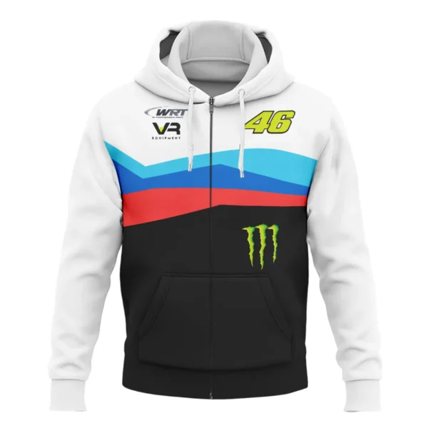 VR46 Racing Team Exclusive Logo Zipper Hoodie QTVAGP120625A18VR46-ZHD - Image 2
