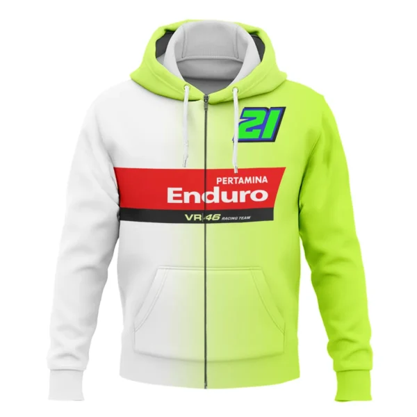 VR46 Racing Team Exclusive Logo Zipper Hoodie QTVAGP130625A20VR46-ZHD - Image 2