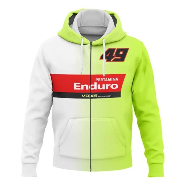 VR46 Racing Team Exclusive Logo Zipper Hoodie QTVAGP130625A22VR46-ZHD - Image 2