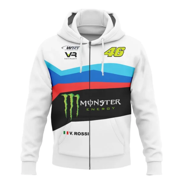 VR46 Racing Team Exclusive Logo Zipper Hoodie QTVAGP130625A23VR46-ZHD - Image 2