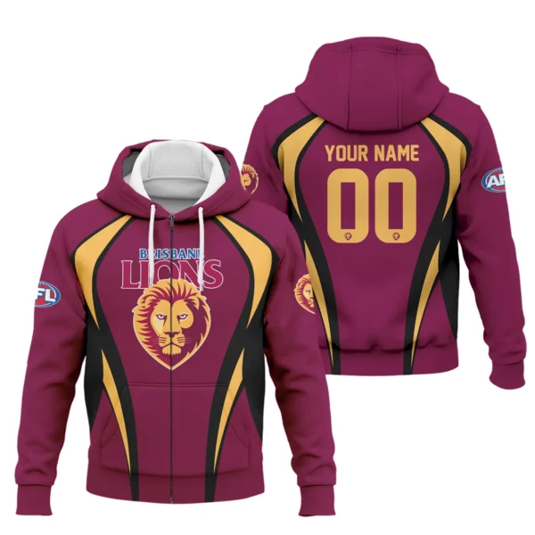 Brisbane Lions AFL Exclusive Logo Zipper Hoodie QTVA250625AFL03BL-ZHD