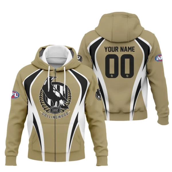 Collingwood Magpies AFL Exclusive Logo Zipper Hoodie QTVA250625AFL03COLL-ZHD