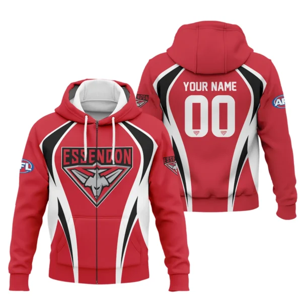 Essendon Bombers AFL Exclusive Logo Zipper Hoodie QTVA250625AFL03ESS-ZHD