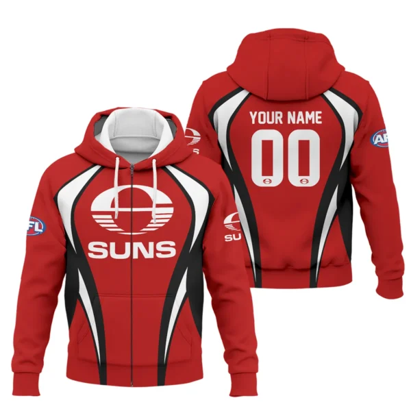Gold Coast SUNS AFL Exclusive Logo Zipper Hoodie QTVA250625AFL03GCFC-ZHD