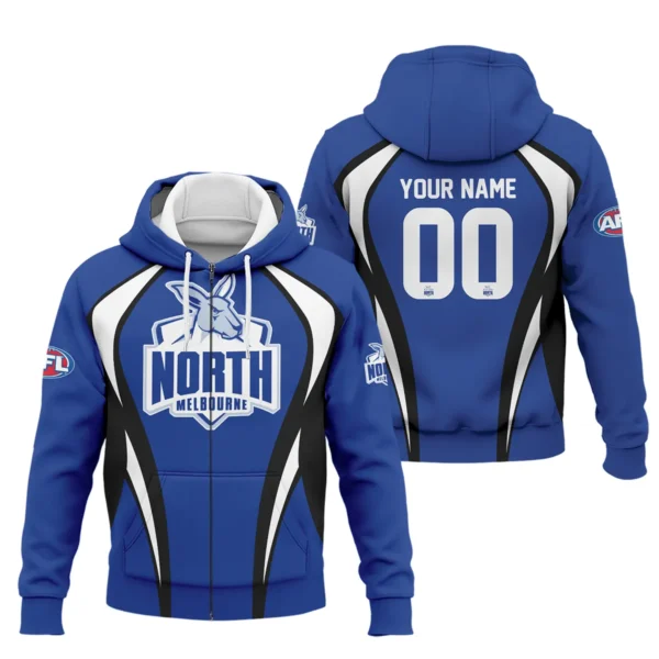 North Melbourne Kangaroos AFL Exclusive Logo Zipper Hoodie QTVA250625AFL03NMFC-ZHD