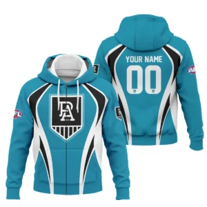 Port Adelaide Power AFL Exclusive Logo Zipper Hoodie QTVA250625AFL03PORT-ZHD