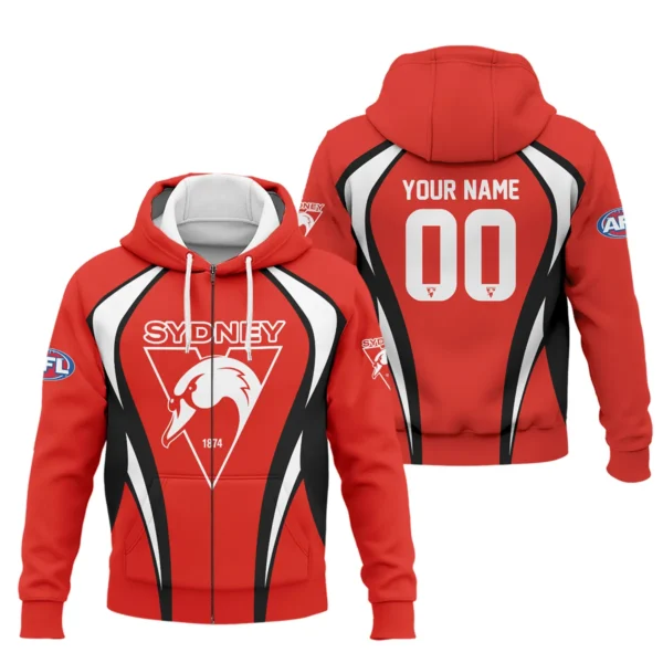 Sydney Swans AFL Exclusive Logo Zipper Hoodie QTVA250625AFL03SYD-ZHD