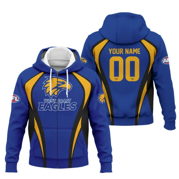 West Coast Eagles AFL Exclusive Logo Zipper Hoodie QTVA250625AFL03WCE-ZHD