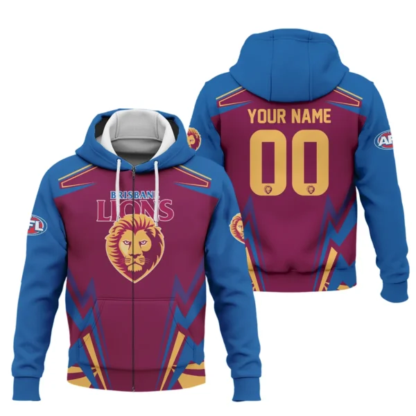 Brisbane Lions AFL Exclusive Logo Zipper Hoodie QTVA270625AFL04BL-ZHD
