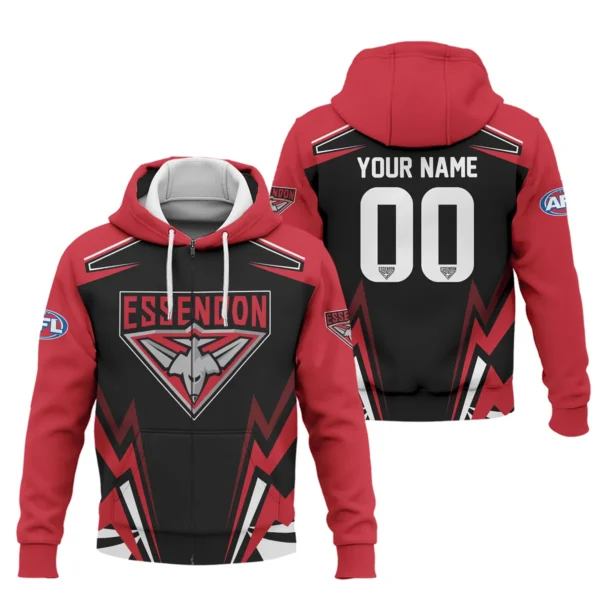 Essendon Bombers AFL Exclusive Logo Zipper Hoodie QTVA270625AFL04ESS-ZHD