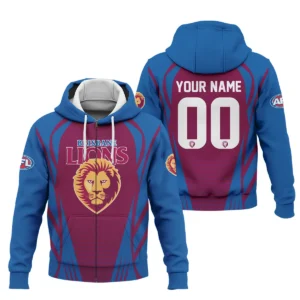 Brisbane Lions AFL Exclusive Logo Zipper Hoodie QTVA280625AFL05BL-ZHD