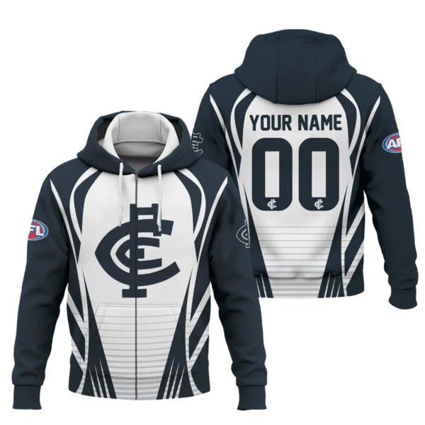 Carlton Blues AFL Exclusive Logo Zipper Hoodie QTVA280625AFL05CARL-ZHD
