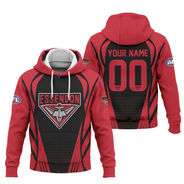 Essendon Bombers AFL Exclusive Logo Zipper Hoodie QTVA280625AFL05ESS-ZHD