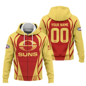 Gold Coast SUNS AFL Exclusive Logo Zipper Hoodie QTVA280625AFL05GCFC-ZHD