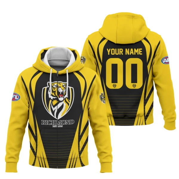 Richmond Tigers AFL Exclusive Logo Zipper Hoodie QTVA280625AFL05RICH-ZHD