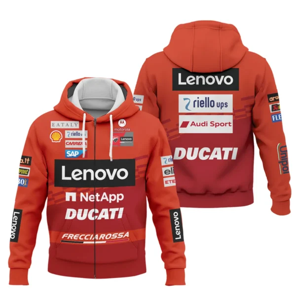 Ducati Lenovo Team Exclusive Logo Zipper Hoodie QTVAGP060625A2DUC-ZHD