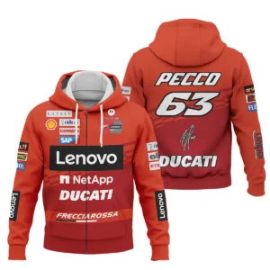 Francesco Bagnaia Ducati Lenovo Team  Exclusive Logo Zipper Hoodie QTVAGP060625A5DUC-ZHD