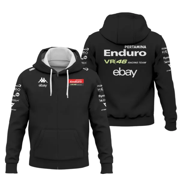 VR46 Racing Team Exclusive Logo Zipper Hoodie QTVAGP120625A15VR46-ZHD
