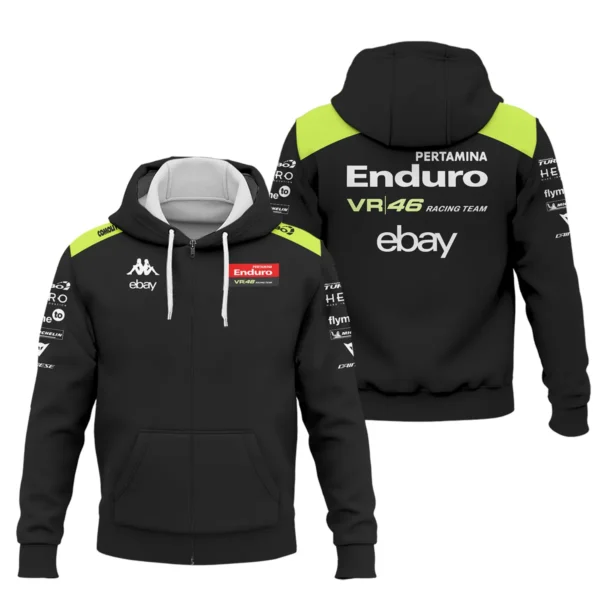 VR46 Racing Team Exclusive Logo Zipper Hoodie QTVAGP120625A16VR46-ZHD