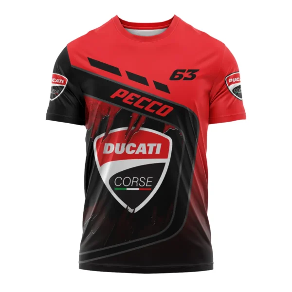 Francesco Bagnaia Ducati Lenovo Team Exclusive Logo T-shirt QTVAGP060625A7DUC-TS - Image 2