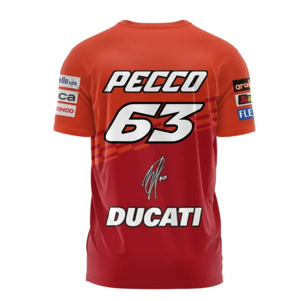 Francesco Bagnaia Ducati Lenovo Team Exclusive Logo T-shirt QTVAGP060625A5DUC-TS - Image 3