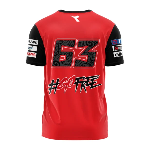 Francesco Bagnaia Ducati Lenovo Team Exclusive Logo T-shirt QTVAGP110625A13DUC-TS - Image 3