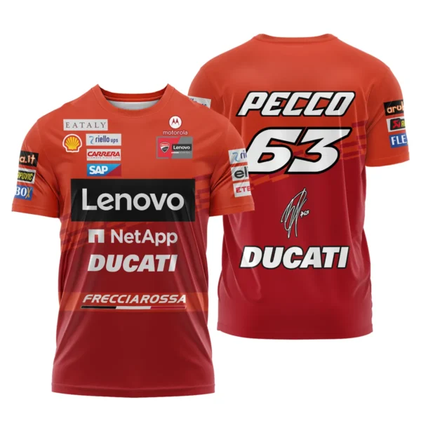 Francesco Bagnaia Ducati Lenovo Team Exclusive Logo T-shirt QTVAGP060625A5DUC-TS