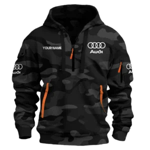 Audi Exclusive Logo Hoodie Half Zipper Car QTCAR180605A1AUD - Black