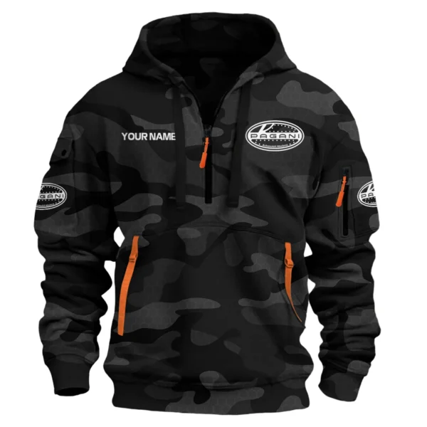 Pagani Exclusive Logo Hoodie Half Zipper Car QTCAR180605A1PAG - Black