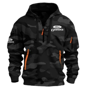 Ford F-150 Exclusive Logo Hoodie Half Zipper QTUT160525A1F150 - Black